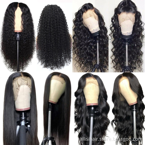 Factory Price 180% Full Thick Dropshipping Wholesale Transparent Pre Pluck Braided HD Lace Front Cambodian Wig Human Hair